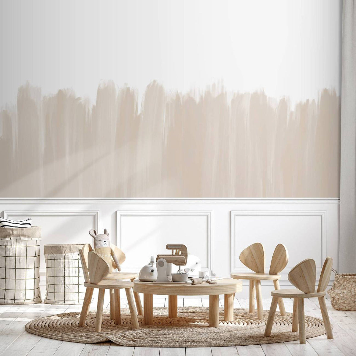 はがせるミューラル壁紙 のりなし Brush Strokes Latte NSO-G00074