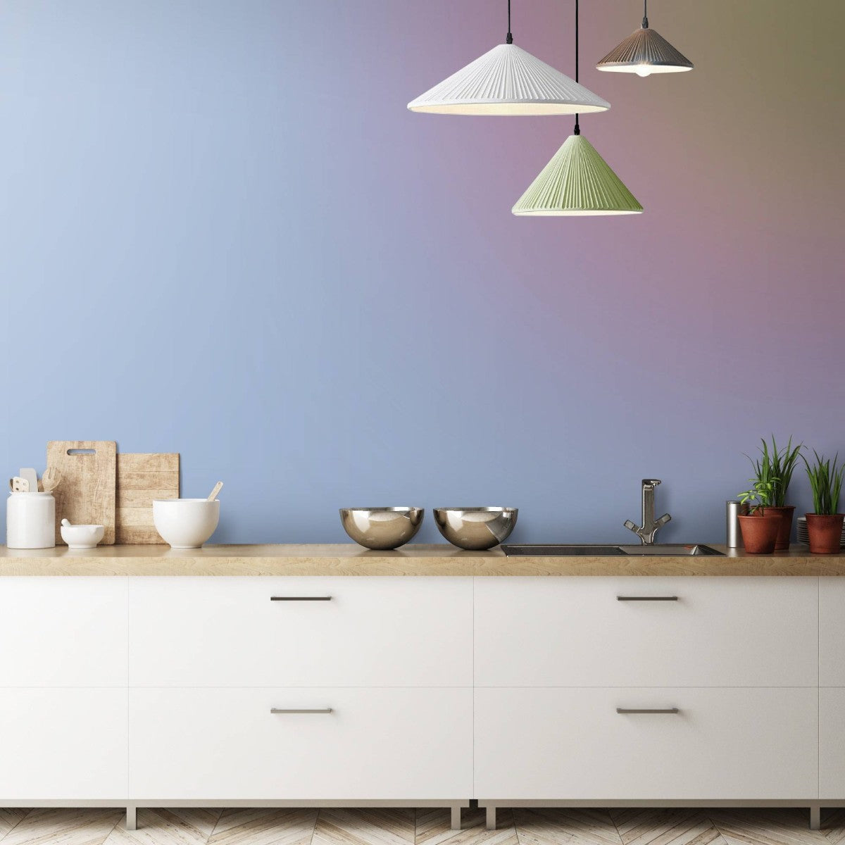 はがせるミューラル壁紙 のりなし Sunny Gradient Periwinkle Blue NSO-G00079