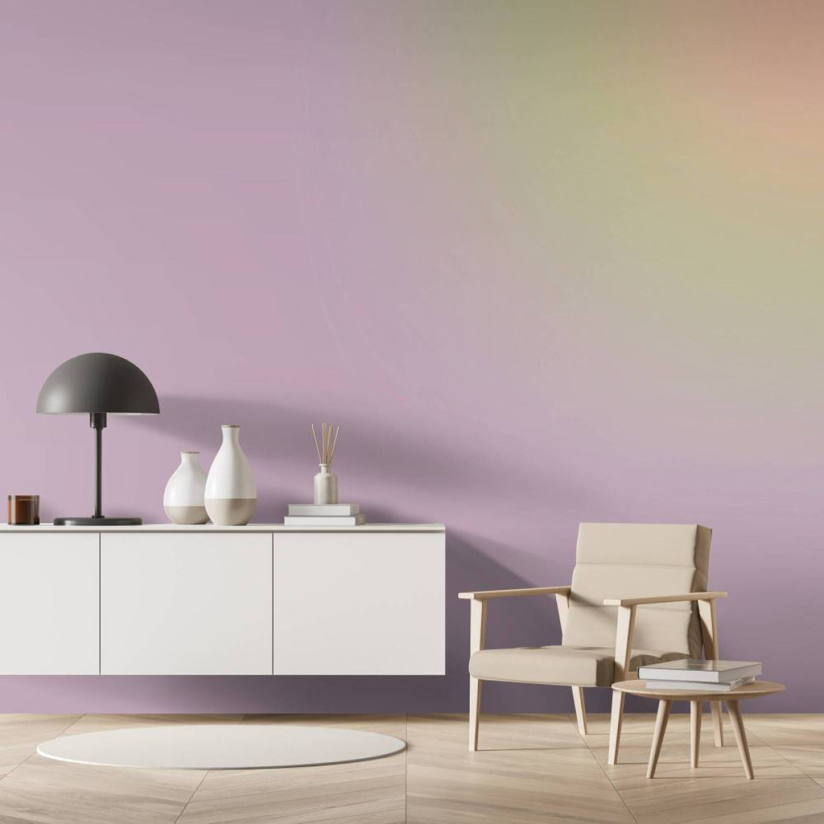 【サンプル】はがせるミューラル壁紙 のりなし Sunny Gradient Light Mauve NSO-G00080