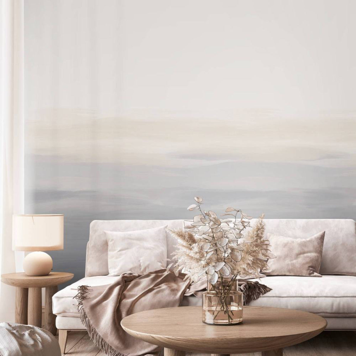 【サンプル】はがせるミューラル壁紙 のりなし Calm Water Gray-Beige NSO-G00089