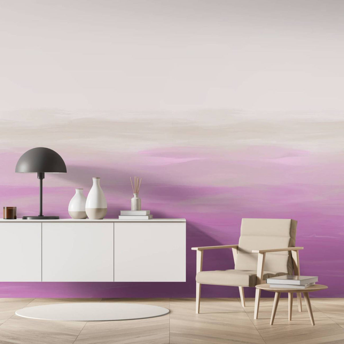 はがせるミューラル壁紙 のりなし Calm Water Fuschia-Beige NSO-G00092