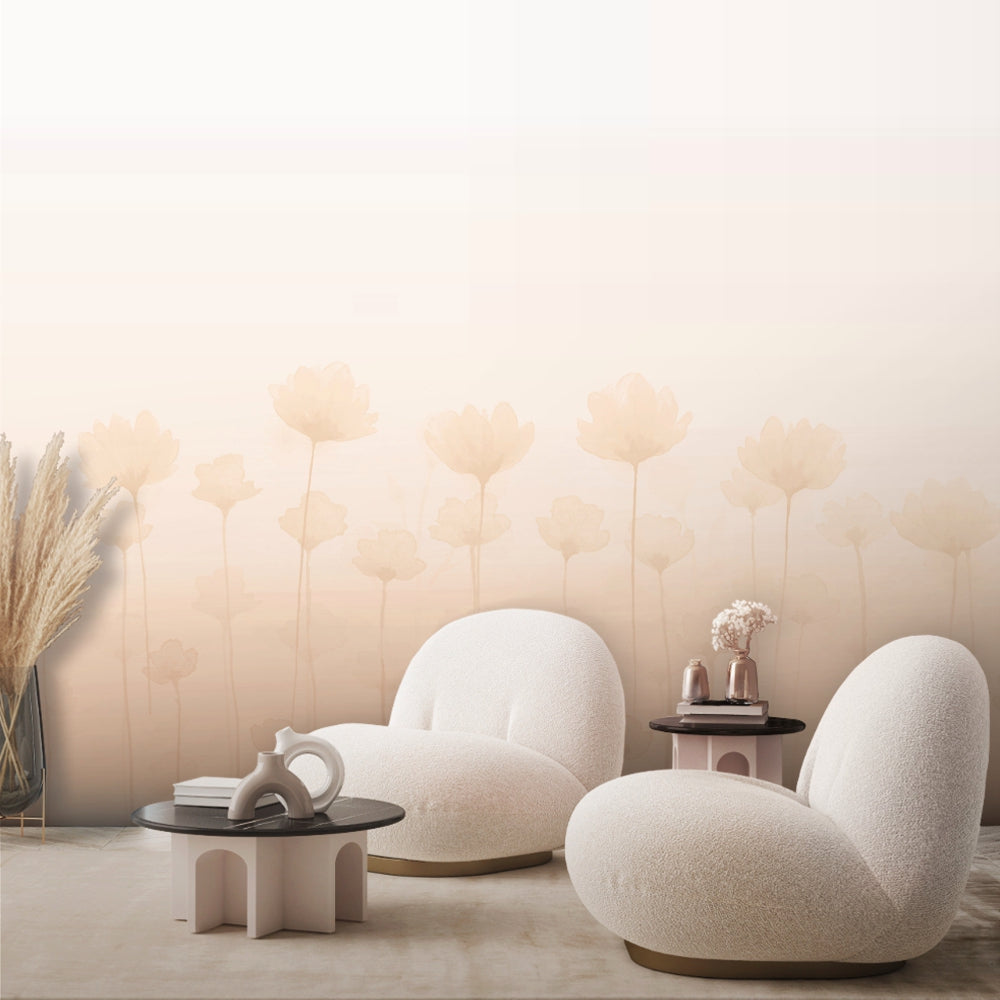 【サンプル】はがせるミューラル壁紙 のりなし Carnation, Blush Orange NSO-G00115