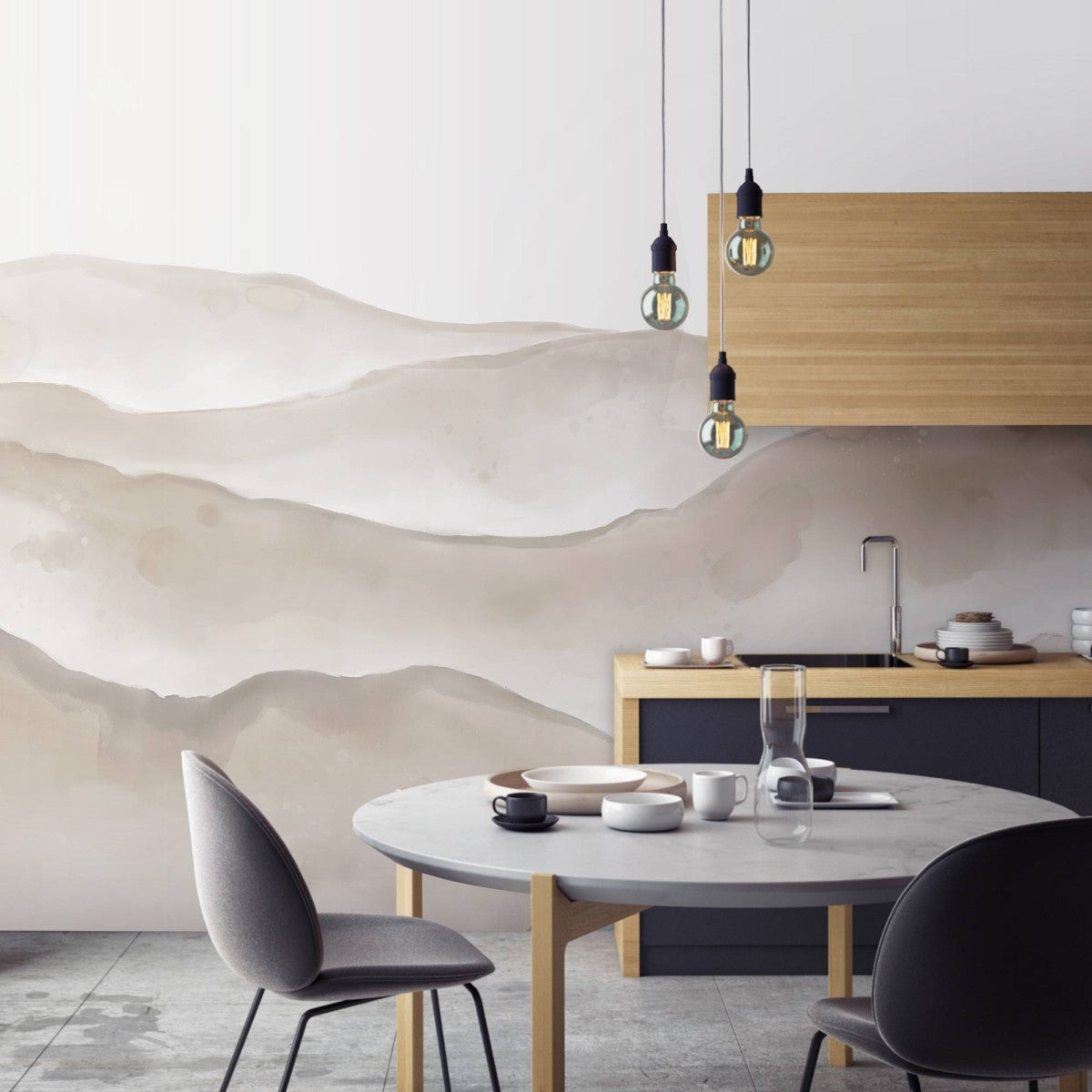 【サンプル】はがせるミューラル壁紙 のりなし Hills Warm Taupe NSO-G00121