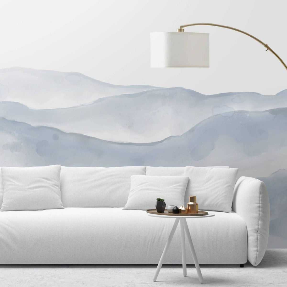 【サンプル】はがせるミューラル壁紙 のりなし Hills Prussian Blue NSO-G00122