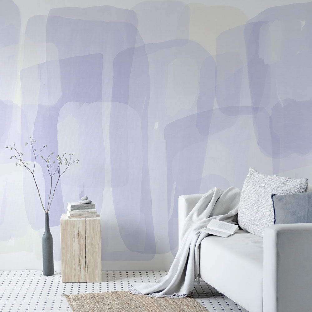 【サンプル】はがせるミューラル壁紙 のりなし Abstract Squares Periwinkle NSO-G00130