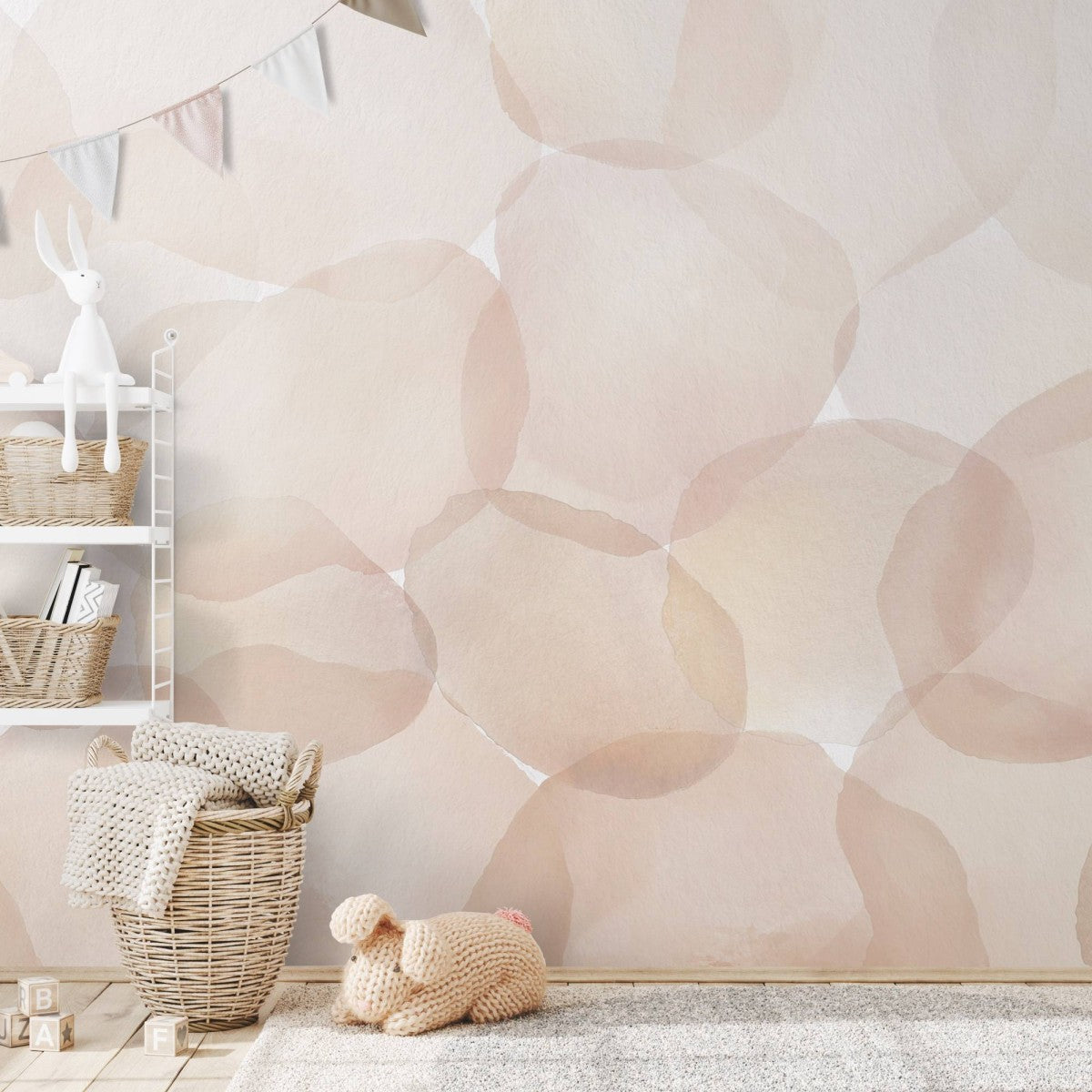 はがせるミューラル壁紙 のりなし Abstract Circles Brown NSO-G00133