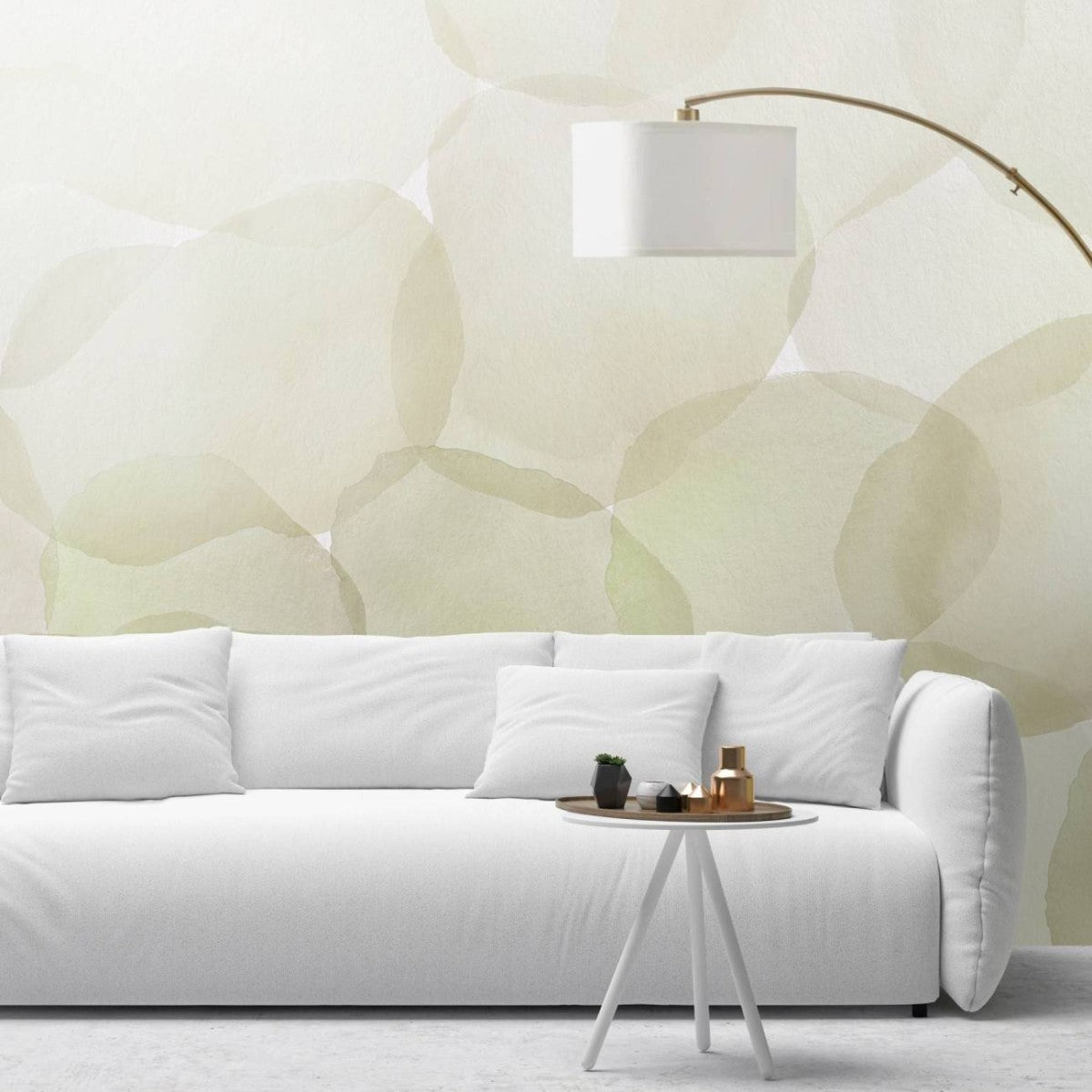 はがせるミューラル壁紙 のりなし Abstract Circles Green NSO-G00135