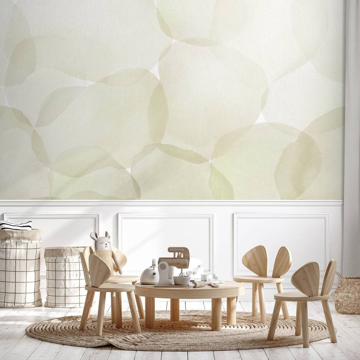 はがせるミューラル壁紙 のりなし Abstract Circles Green NSO-G00135