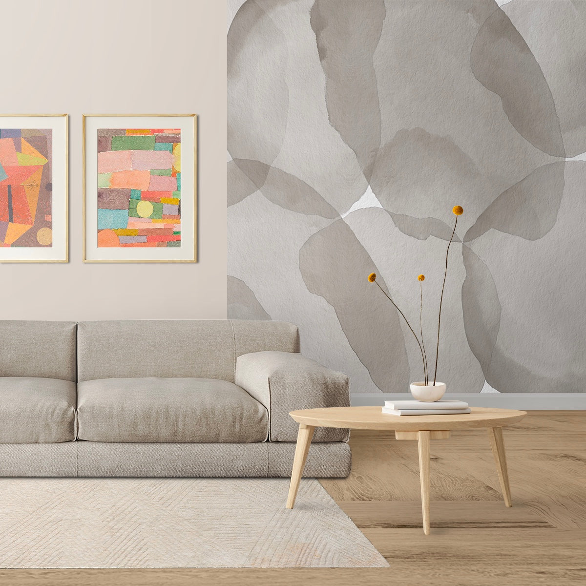 はがせるミューラル壁紙 のりなし Viola Ash Gray NSO-G00141