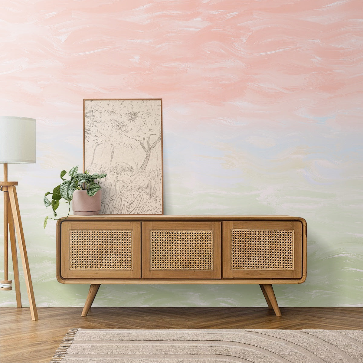 はがせるミューラル壁紙 のりなし Wavy Brush Meadow NSO-G00148