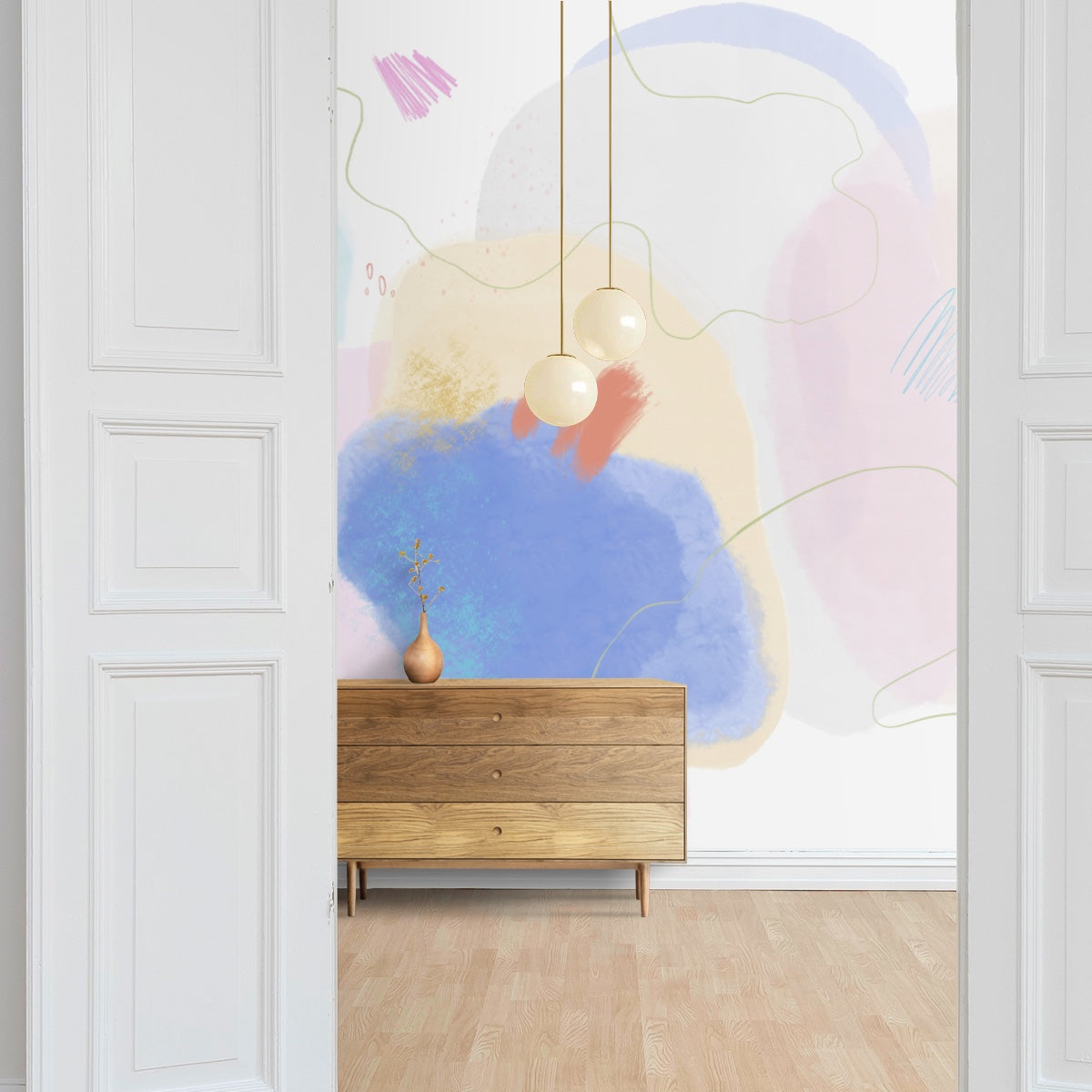 はがせるミューラル壁紙 のりなし Playful Space Candy NSO-G00150