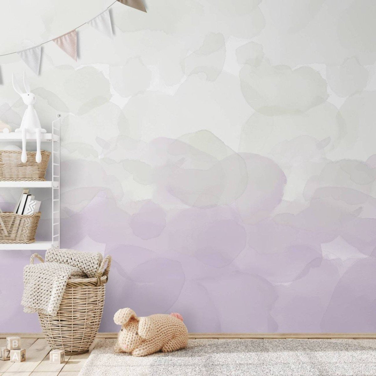 【サンプル】はがせるミューラル壁紙 のりなし Flower Petals Lilac NSO-G00162