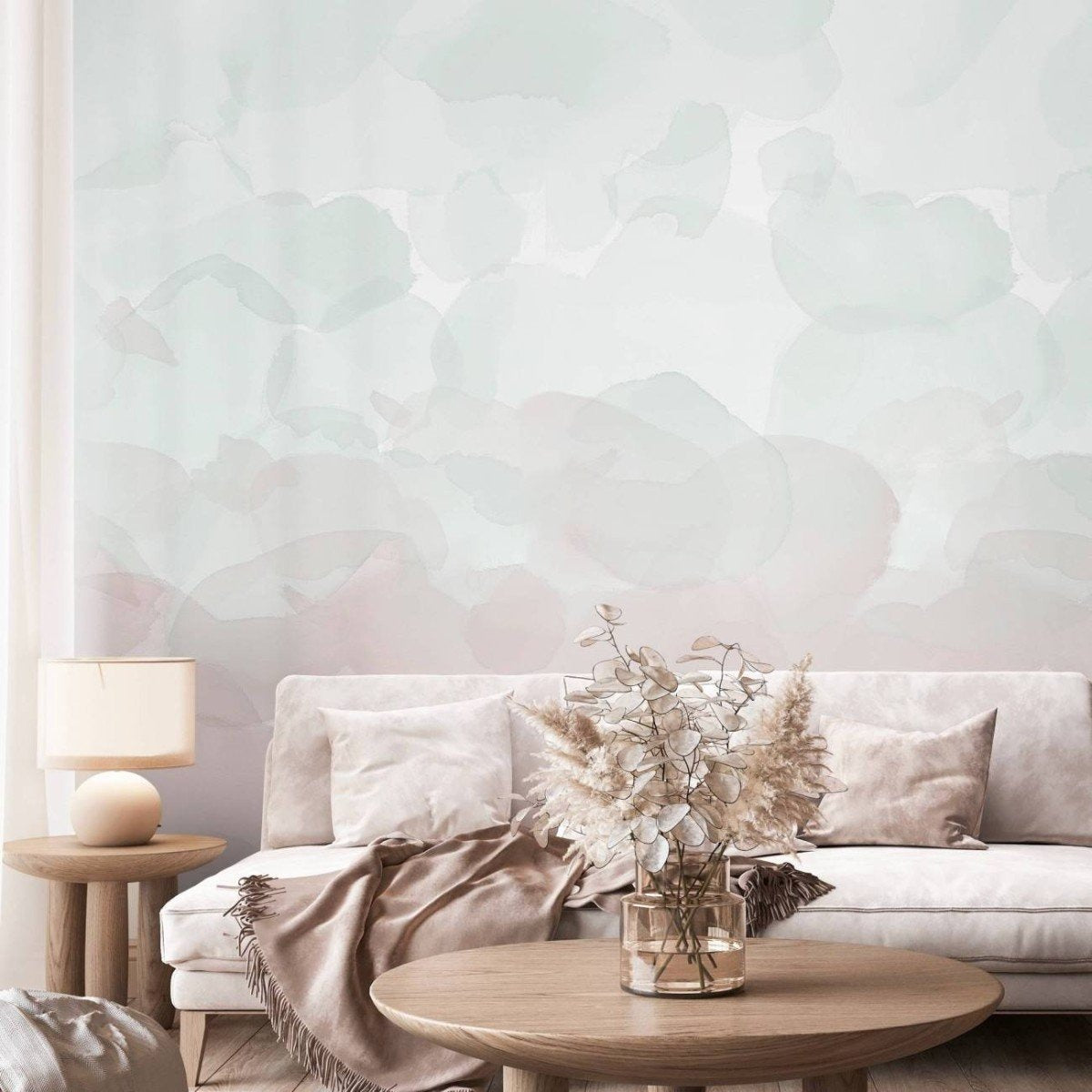 はがせるミューラル壁紙 のりなし Flower Petals Rosy Brown NSO-G00163