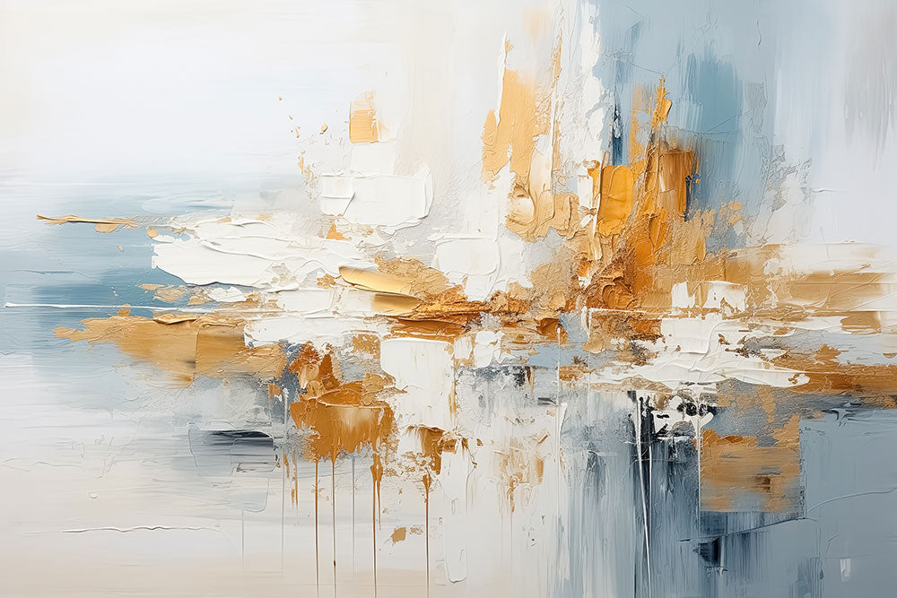 はがせるミューラル壁紙 のりなし Abstract oil painting Blue NSO-G00295