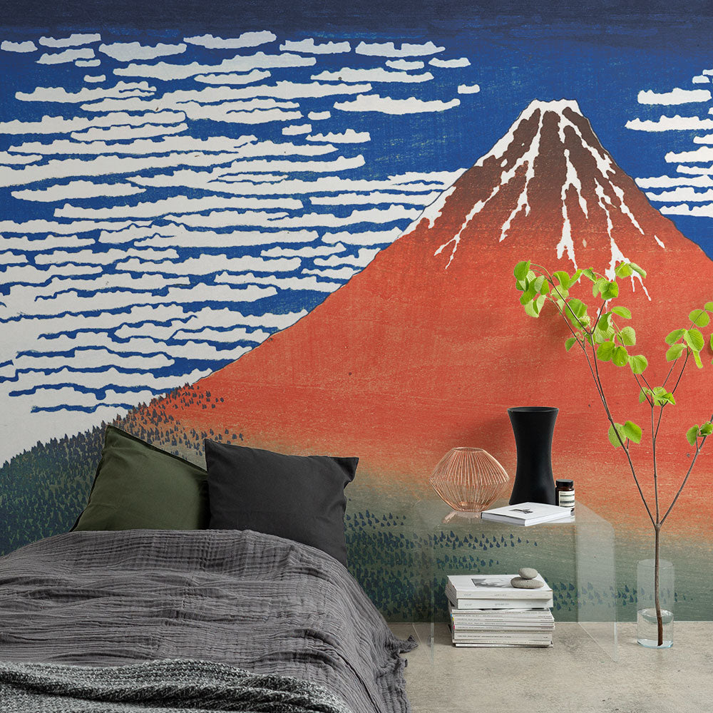 はがせるミューラル壁紙 のりなし 葛飾北斎 富嶽三十六景 凱風快晴（鮮やか） NSO-M00003