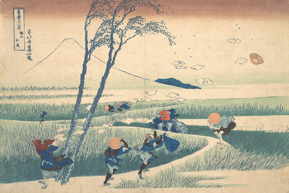 はがせるミューラル壁紙 のりなし 葛飾北斎 富嶽三十六景 駿州江尻