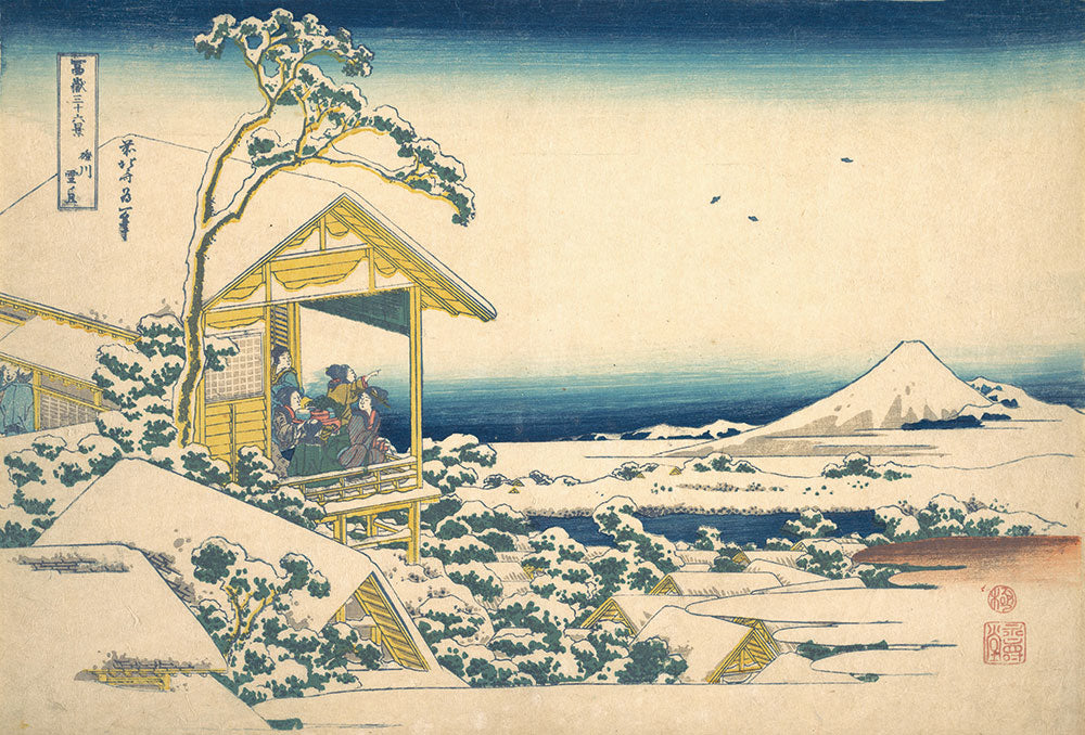 はがせるミューラル壁紙 のりなし 葛飾北斎 富嶽三十六景 礫川雪ノ旦