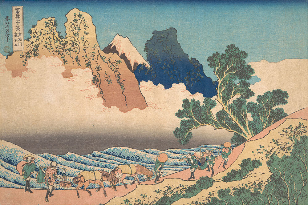 はがせるミューラル壁紙 のりなし 葛飾北斎 富嶽三十六景 身延川裏不二