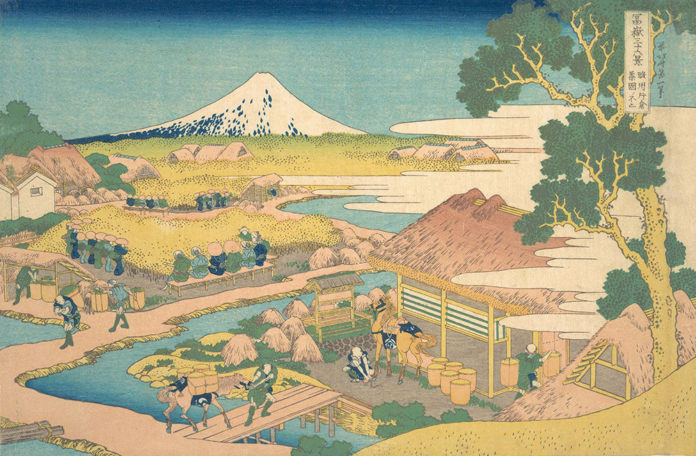 はがせるミューラル壁紙 のりなし 葛飾北斎 富嶽三十六景 駿州片倉茶園ノ不二