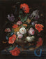 はがせるミューラル壁紙 のりなし Abraham Mignon Still Life with Flowers and a Watch NSO-S00069