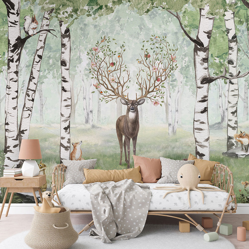 はがせるミューラル壁紙 のりなし KIKKI BELLE Amazing Antlers Summer W13294