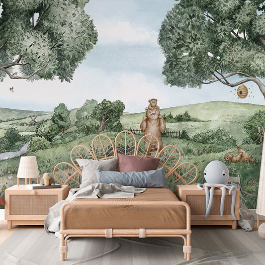 はがせるミューラル壁紙 のりなし KIKKI BELLE Bears and Bees W13301