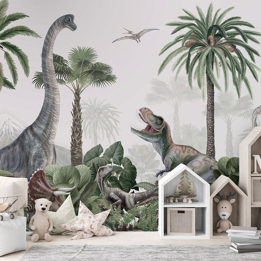 はがせるミューラル壁紙 のりなし KIKKI BELLE Dino Jive W13311