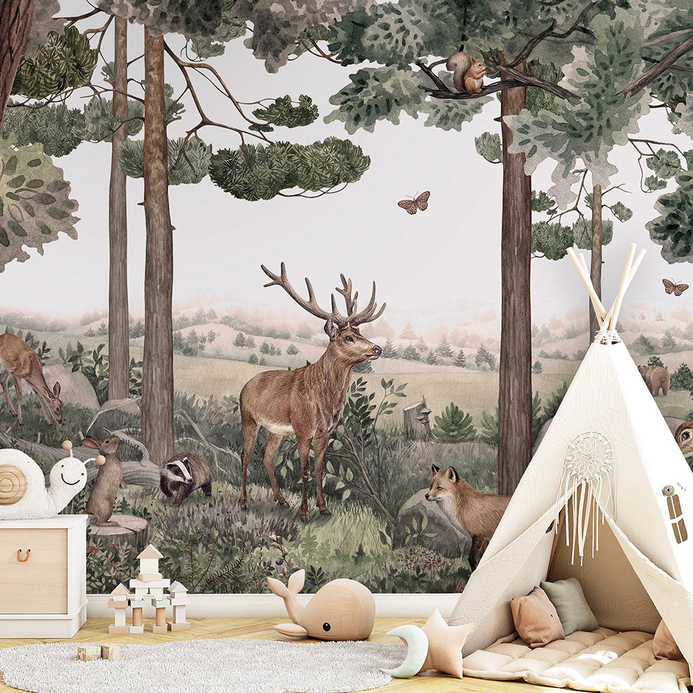 はがせるミューラル壁紙 のりなし KIKKI BELLE Forest Jive W13317