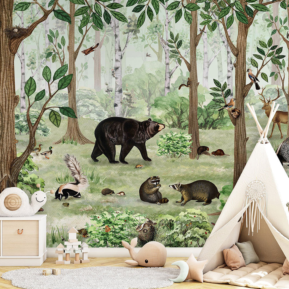 はがせるミューラル壁紙 のりなし KIKKI BELLE Forest Lookbook W13318