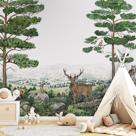 はがせるミューラル壁紙 のりなし KIKKI BELLE Forest Vista W13319