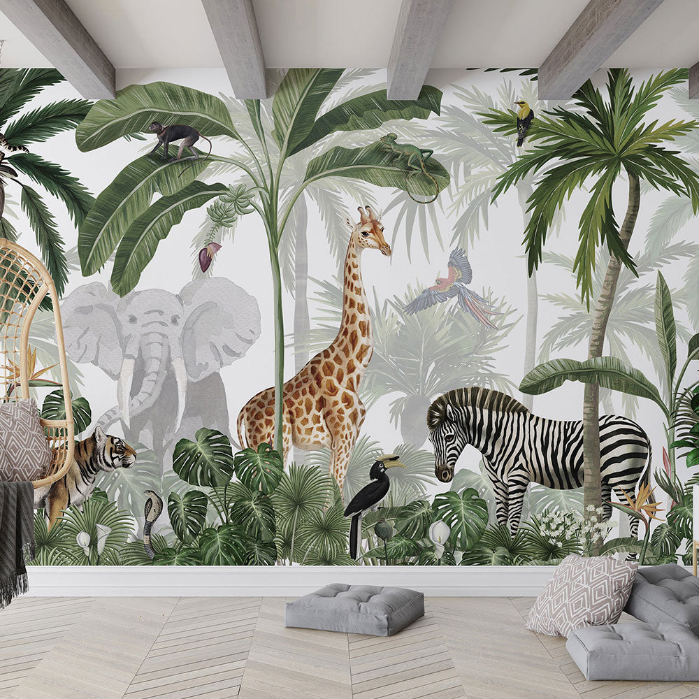 はがせるミューラル壁紙 のりなし KIKKI BELLE Jungle Jive W13326