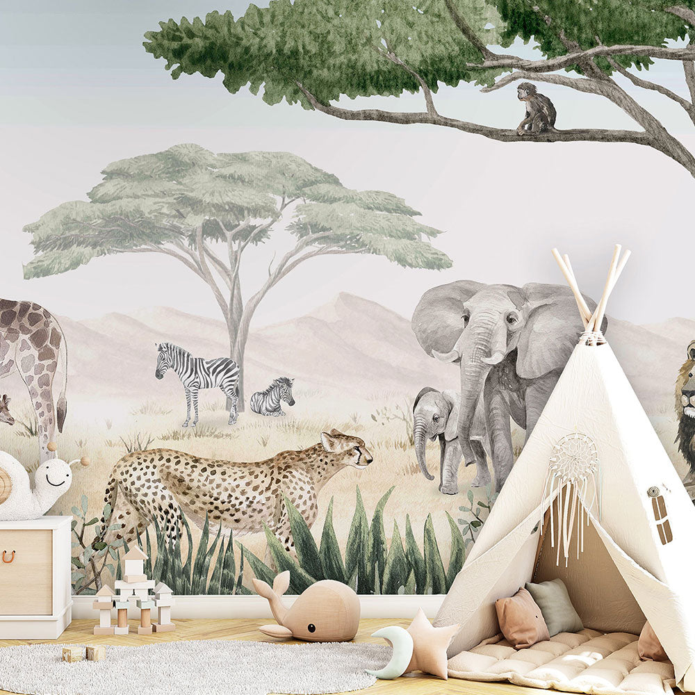 はがせるミューラル壁紙 のりなし KIKKI BELLE Savannah Jive W13331