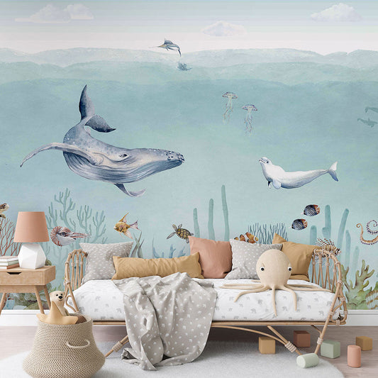 はがせるミューラル壁紙 のりなし KIKKI BELLE Secret Sealife W13333