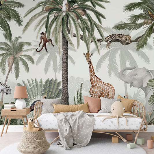 はがせるミューラル壁紙 のりなし KIKKI BELLE Tropical Jive W13336