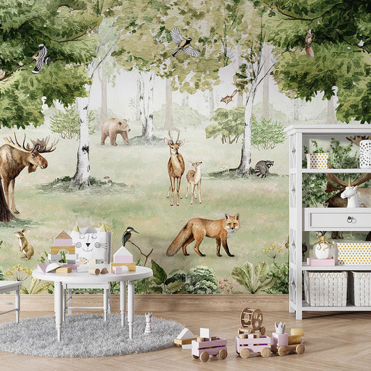 はがせるミューラル壁紙 のりなし KIKKI BELLE Woodland Wonders W13339