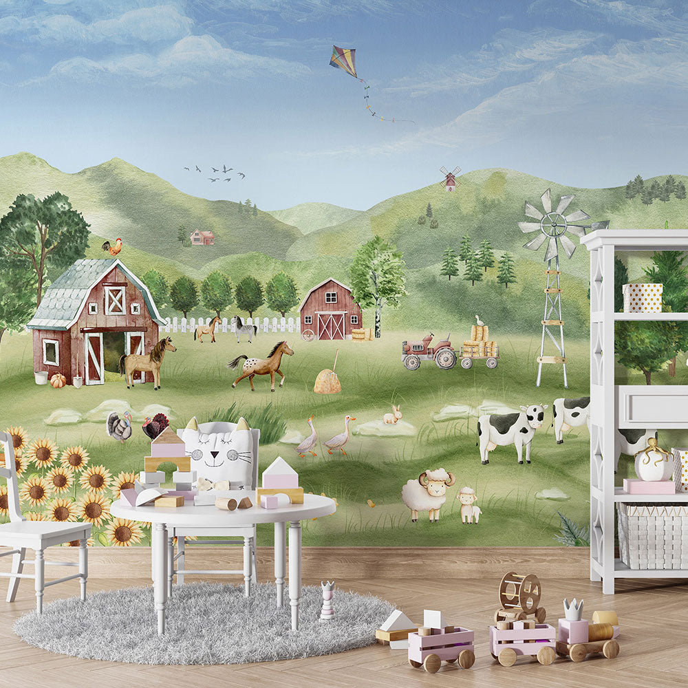 はがせるミューラル壁紙 のりなし Oliver Robins Farm Joy W13344