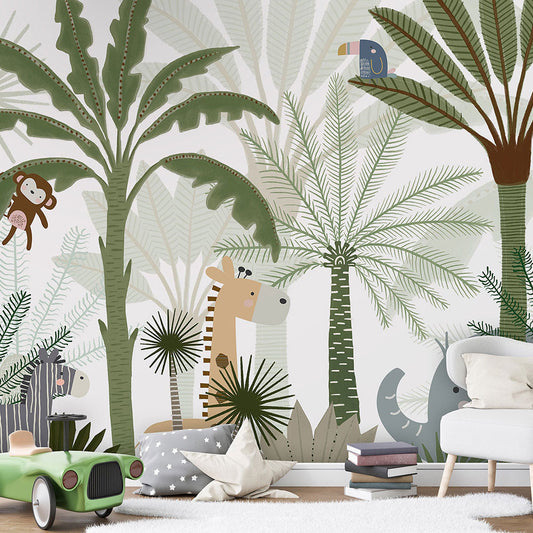 はがせるミューラル壁紙 のりなし Oliver Robins Jungle Joy W13346