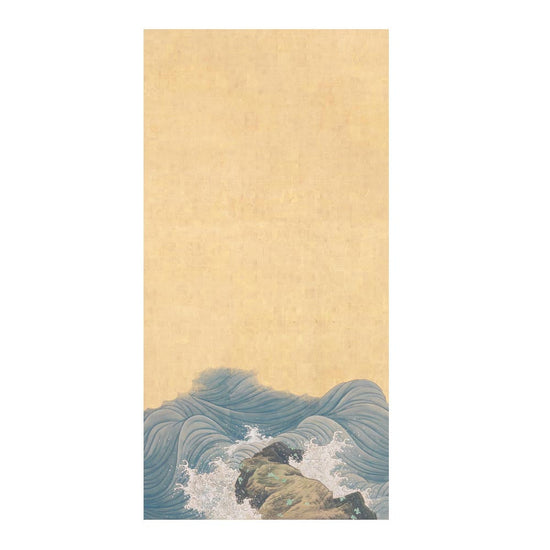 つながる2柄 山跡鶴嶺 波濤図屏風 B