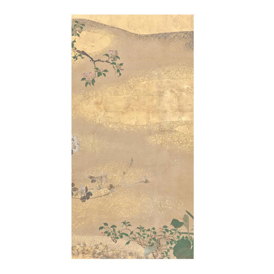 つながる4柄 渡辺始興 四季花木図屏風 C