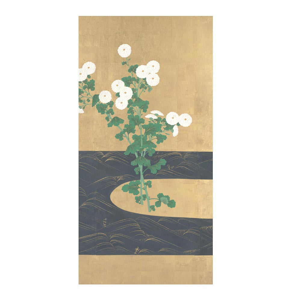 つながる4柄 尾形光琳 菊川水屏風 A