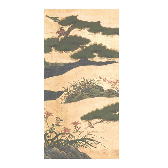 つながる4柄 四季花鳥図屏風 B