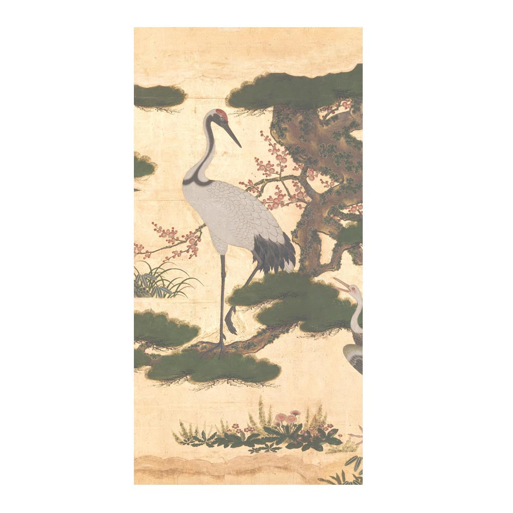 つながる4柄 四季花鳥図屏風 C