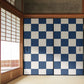 ふすまリメイクシート 消臭シールタイプ WAGARA 市松 紺×白 (約185cm×94cm) SSFC-WF-09