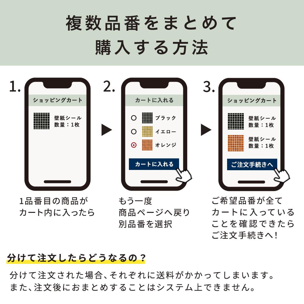 複数品番をまとめて購入する方法