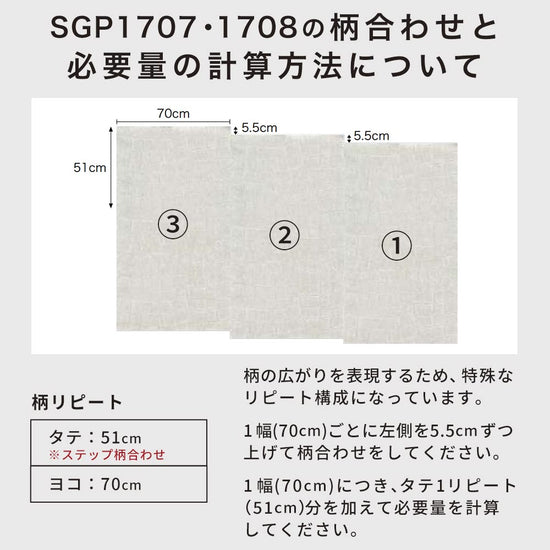 SGP1707・1708の柄合わせと必要量