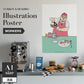 消臭アートポスター WALLTZ ウォルツ ユリコフカワヒロ WORKERS waiter SWZ-YKIP07