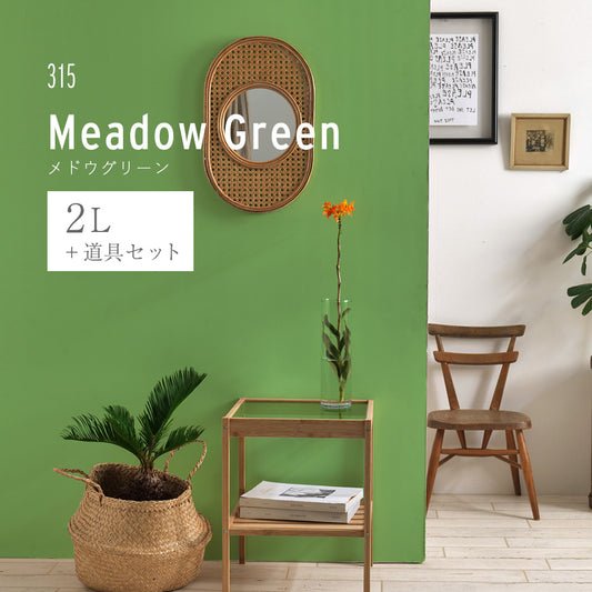 イマジンウォールペイント ペイントセット 2L イエロウィッシュグリーンペイント 【315】 Meadow Green メドウグリーン