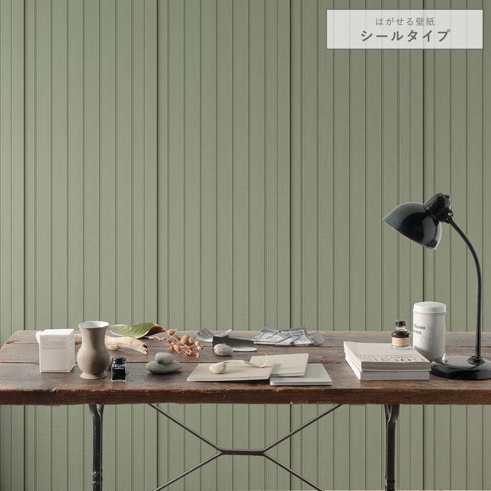 はがせる壁紙 シールタイプ クラシックトーンパネル (49cm×3mサイズ) TKH-CT07 フロスティセージ