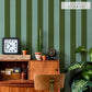 はがせる壁紙 シールタイプ ロンドンストライプW3 (49cm×2.5mサイズ) TKH-LS307 グリーン×ライトブルー