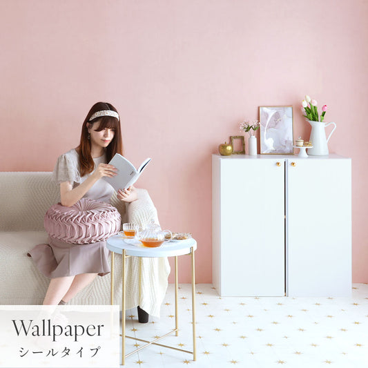 はがせる壁紙 シールタイプ Mon Sucrier プレーン (49cm×3mサイズ) TMS-PN11 ピーチティー